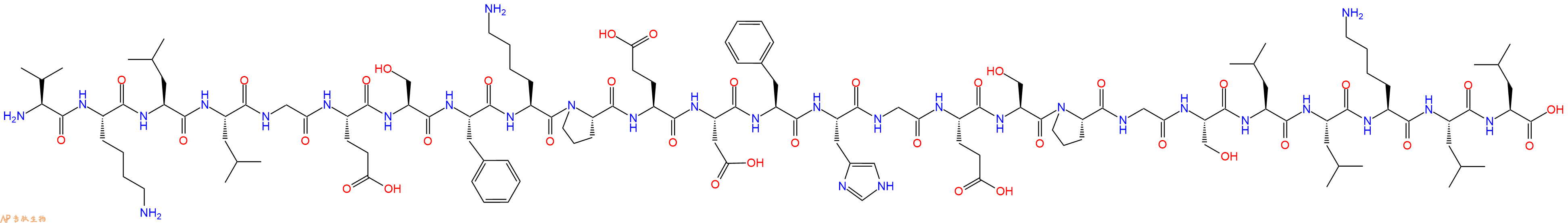 专肽生物产品H2N-Val-Lys-Leu-Leu-Gly-Glu-Ser-Phe-Lys-Pro-Glu-Asp-Phe-His-Gly-Glu-Ser-Pro-Gly-Ser-Leu-Leu-Lys-Leu-Leu-OH