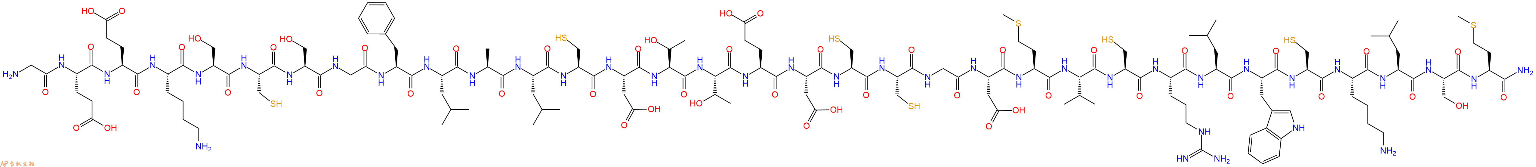 专肽生物产品H2N-Gly-Glu-Glu-Lys-Ser-Cys-Ser-Gly-Phe-Leu-Ala-Leu-Cys-Asp-Thr-Thr-Glu-Asp-Cys-Cys-Gly-Asp-Met-Val-Cys-Arg-Leu-Trp-Cys-Lys-Leu-Ser-Met-CONH2