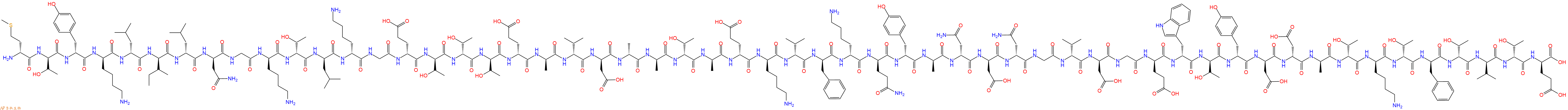 专肽生物产品H2N-DMet-DThr-DTyr-DLys-DLeu-DIle-DLeu-DAsn-Gly-DLys-DThr-DLeu-DLys-Gly-DGlu-DThr-DThr-DThr-DGlu-DAla-DVal-DAsp-DAla-DAla-DThr-DAla-DGlu-DLys-DVal-DPhe-DLys-DGln-DTyr-DAla-DAsn-DAsp-DAsn-Gly-DVal-DAsp-Gly-DGlu-DTrp-DThr-DTyr-DAsp-DAsp-DAla-DThr-DLys-DThr-D