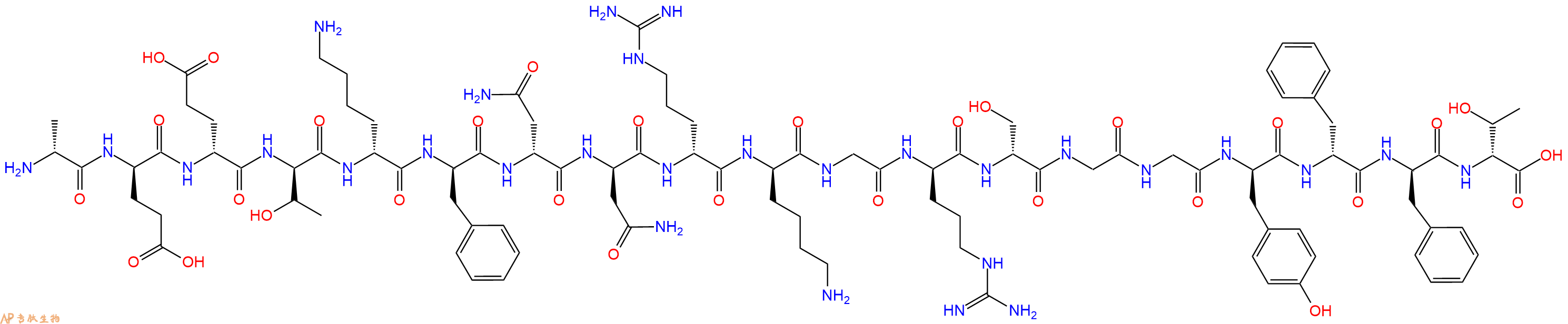 专肽生物产品H2N-DAla-DGlu-DGlu-DThr-DLys-DPhe-DAsn-DAsn-DArg-DLys-Gly-DArg-DSer-Gly-Gly-DTyr-DPhe-DPhe-DThr-OH