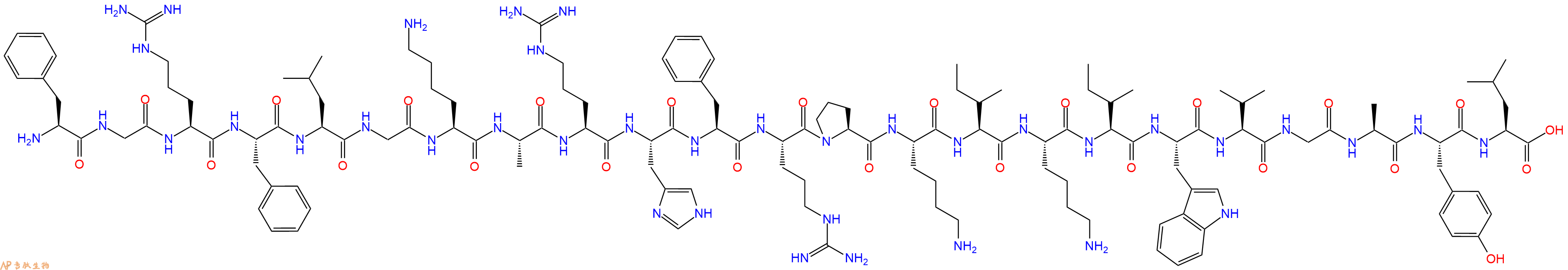 专肽生物产品H2N-Phe-Gly-Arg-Phe-Leu-Gly-Lys-Ala-Arg-His-Phe-Arg-Pro-Lys-Ile-Lys-Ile-Trp-Val-Gly-Ala-Tyr-Leu-OH
