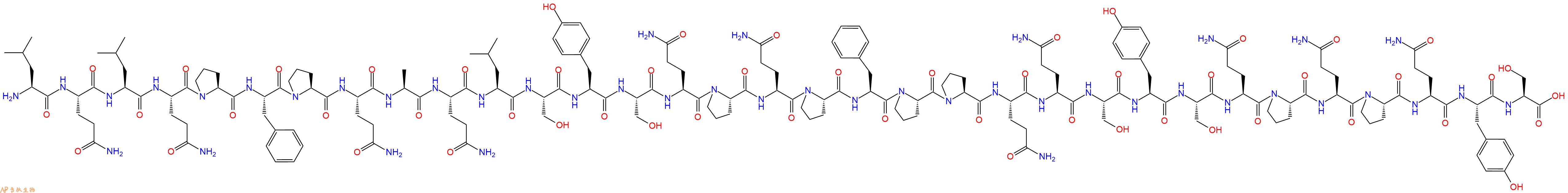 专肽生物产品H2N-Leu-Gln-Leu-Gln-Pro-Phe-Pro-Gln-Ala-Gln-Leu-Ser-Tyr-Ser-Gln-Pro-Gln-Pro-Phe-Pro-Pro-Gln-Gln-Ser-Tyr-Ser-Gln-Pro-Gln-Pro-Gln-Tyr-Ser-OH