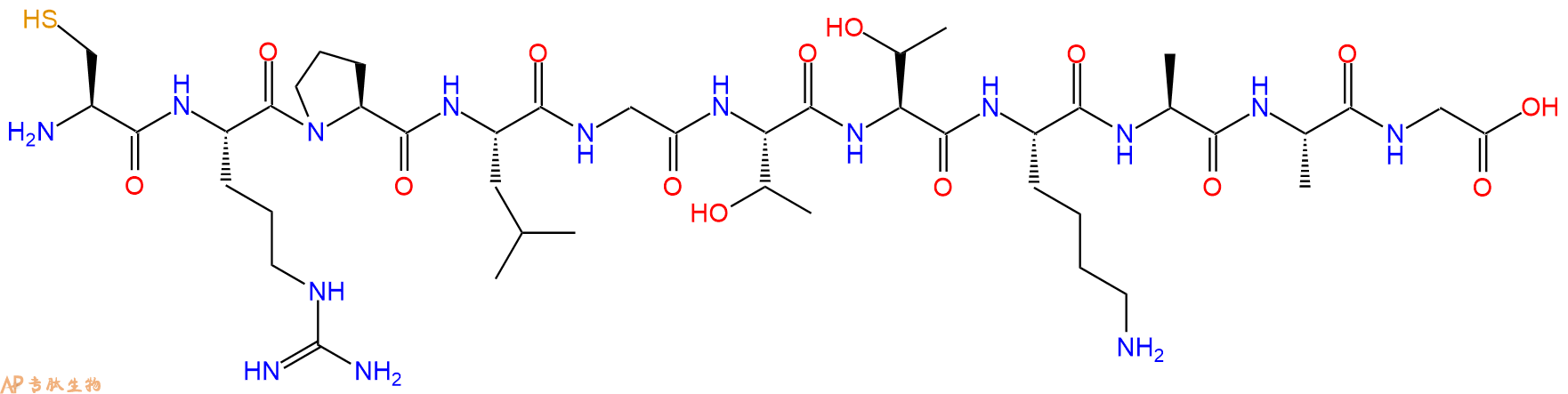 专肽生物产品H2N-Cys-Arg-Pro-Leu-Gly-Thr-Thr-Lys-Ala-Ala-Gly-OH