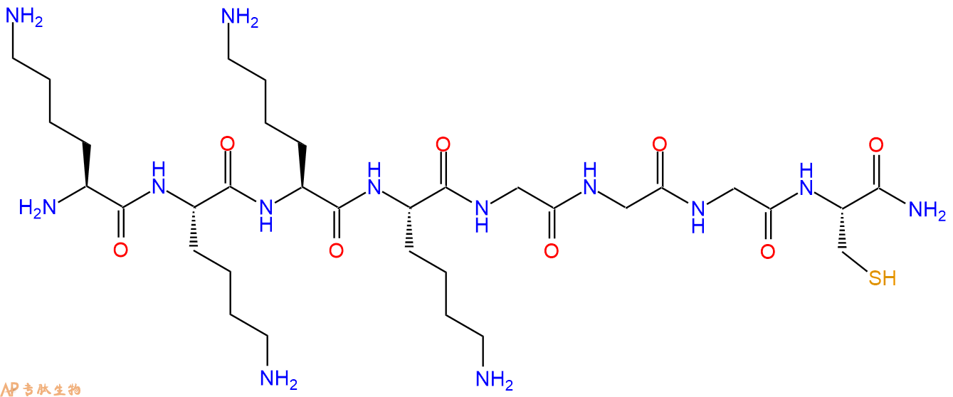 专肽生物产品H2N-Lys-Lys-Lys-Lys-Gly-Gly-Gly-Cys-CONH2