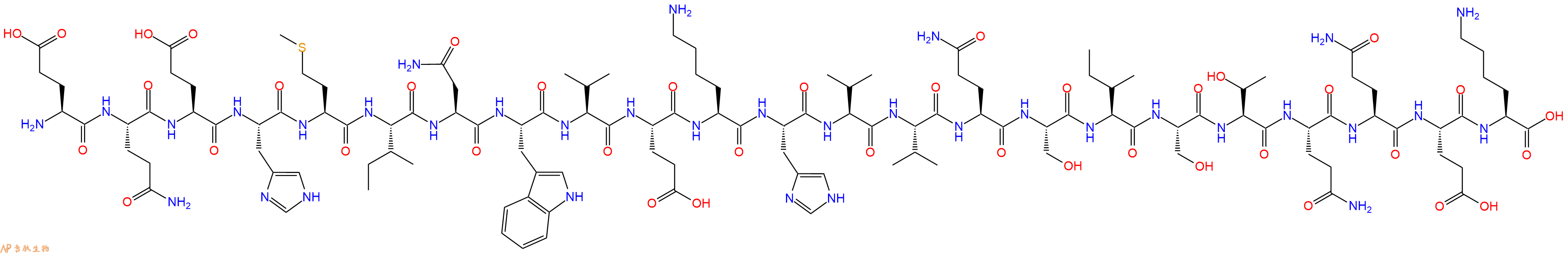 专肽生物产品H2N-Glu-Gln-Glu-His-Met-Ile-Asn-Trp-Val-Glu-Lys-His-Val-Val-Gln-Ser-Ile-Ser-Thr-Gln-Gln-Glu-Lys-OH