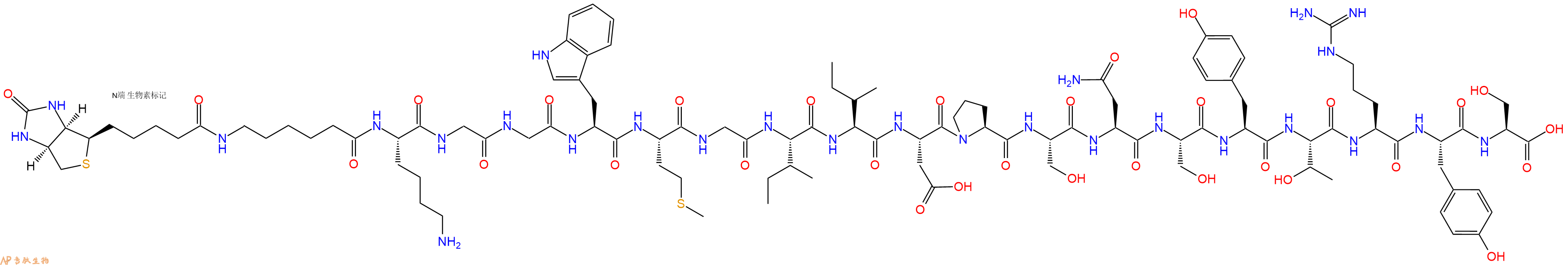 专肽生物产品Biotinyl-Ahx-Lys-Gly-Gly-Trp-Met-Gly-Ile-Ile-Asp-Pro-Ser-Asn-Ser-Tyr-Thr-Arg-Tyr-Ser-OH