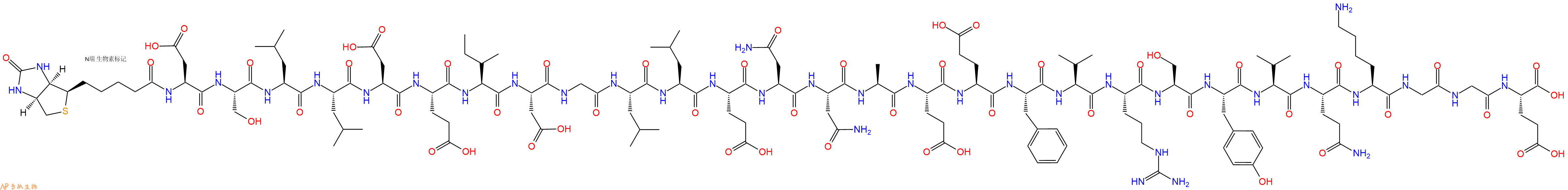 专肽生物产品Biotinyl-Asp-Ser-Leu-Leu-Asp-Glu-Ile-Asp-Gly-Leu-Leu-Glu-Asn-Asn-Ala-Glu-Glu-Phe-Val-Arg-Ser-Tyr-Val-Gln-Lys-Gly-Gly-Glu-OH