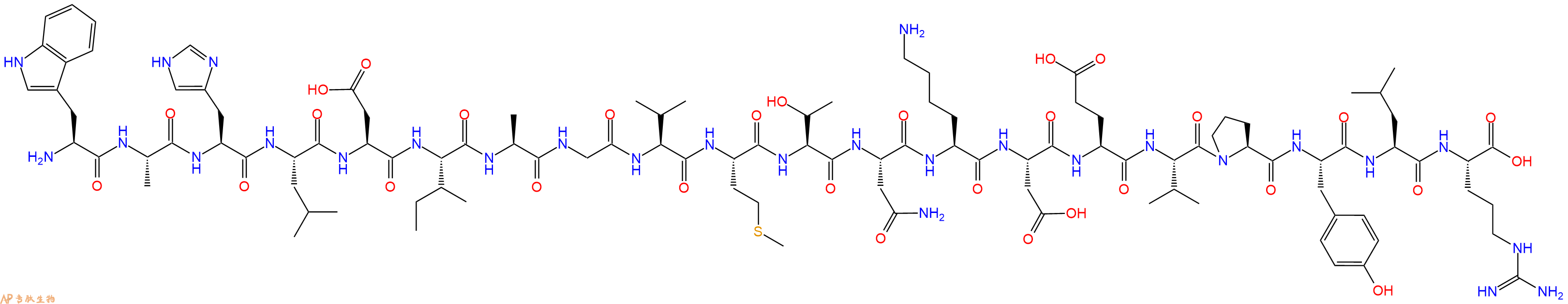 专肽生物产品H2N-Trp-Ala-His-Leu-Asp-Ile-Ala-Gly-Val-Met-Thr-Asn-Lys-Asp-Glu-Val-Pro-Tyr-Leu-Arg-OH