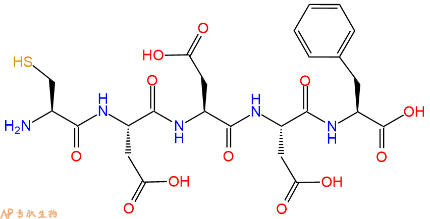 专肽生物产品H2N-Cys-Asp-Asp-Asp-Phe-OH
