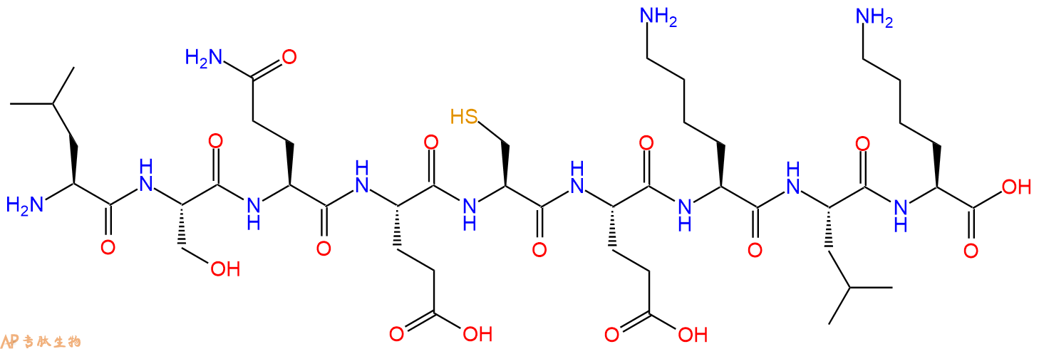 专肽生物产品H2N-Leu-Ser-Gln-Glu-Cys-Glu-Lys-Leu-Lys-OH