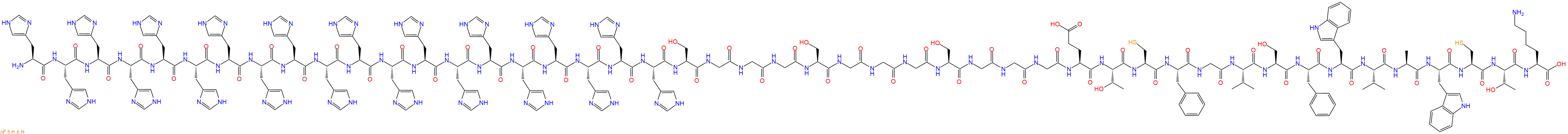 专肽生物产品H2N-His-His-His-His-His-His-His-His-His-His-His-His-His-His-His-His-His-His-His-His-Ser-Gly-Gly-Gly-Ser-Gly-Gly-Gly-Ser-Gly-Gly-Gly-Glu-Thr-Cys-Phe-Gly-Val-Ser-Phe-Trp-Val-Ala-Trp-Cys-Thr-Lys-OH