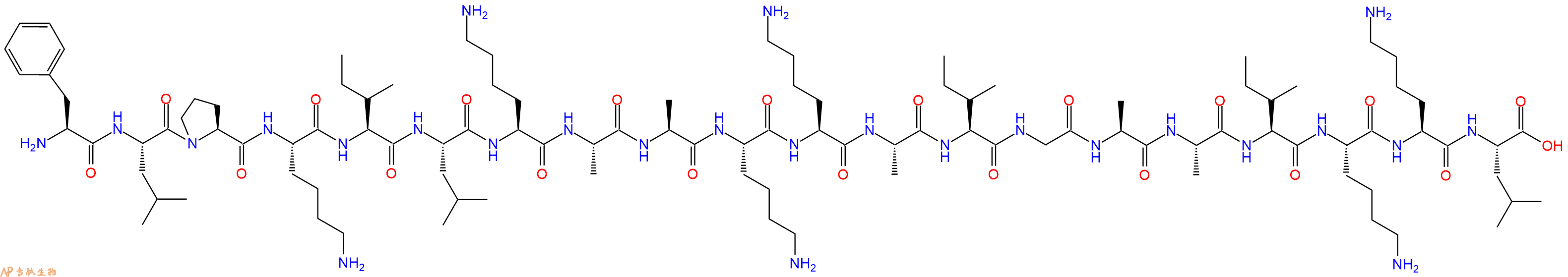专肽生物产品H2N-Phe-Leu-Pro-Lys-Ile-Leu-Lys-Ala-Ala-Lys-Lys-Ala-Ile-Gly-Ala-Ala-Ile-Lys-Lys-Leu-OH