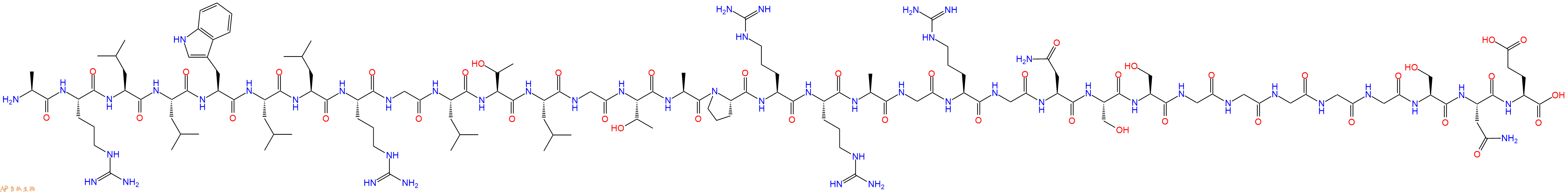 专肽生物产品H2N-Ala-Arg-Leu-Leu-Trp-Leu-Leu-Arg-Gly-Leu-Thr-Leu-Gly-Thr-Ala-Pro-Arg-Arg-Ala-Gly-Arg-Gly-Asn-Ser-Ser-Gly-Gly-Gly-Gly-Gly-Ser-Asn-Glu-OH