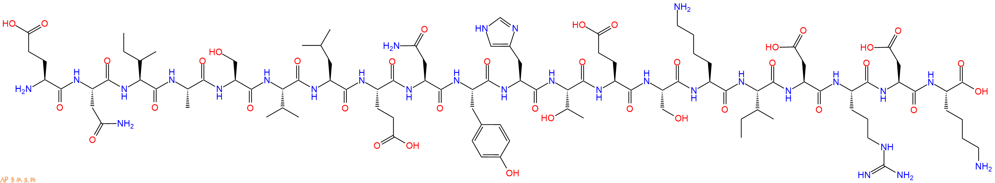 专肽生物产品H2N-Glu-Asn-Ile-Ala-Ser-Val-Leu-Glu-Asn-Tyr-His-Thr-Glu-Ser-Lys-Ile-Asp-Arg-Asp-Lys-OH