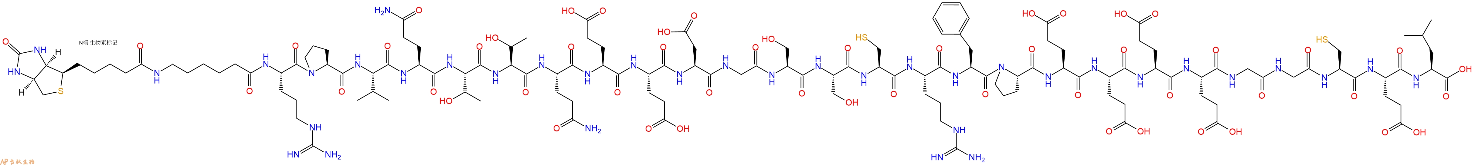 专肽生物产品Biotinyl-Ahx-Arg-Pro-Val-Gln-Thr-Thr-Gln-Glu-Glu-Asp-Gly-Ser-Ser-Cys-Arg-Phe-Pro-Glu-Glu-Glu-Glu-Gly-Gly-Cys-Glu-Leu-OH