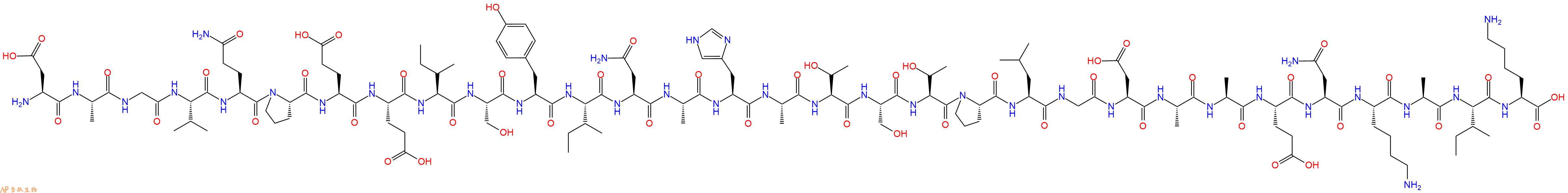 专肽生物产品H2N-Asp-Ala-Gly-Val-Gln-Pro-Glu-Glu-Ile-Ser-Tyr-Ile-Asn-Ala-His-Ala-Thr-Ser-Thr-Pro-Leu-Gly-Asp-Ala-Ala-Glu-Asn-Lys-Ala-Ile-Lys-OH
