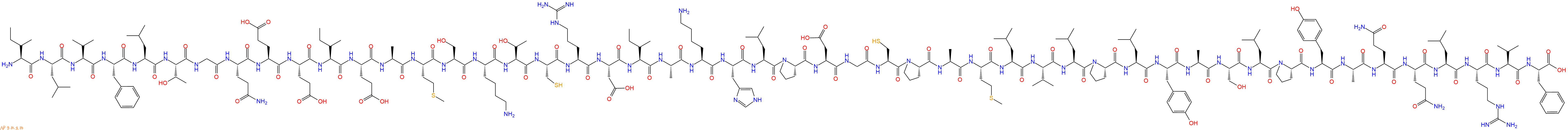 专肽生物产品H2N-Ile-Leu-Val-Phe-Leu-Thr-Gly-Gln-Glu-Glu-Ile-Glu-Ala-Met-Ser-Lys-Thr-Cys-Arg-Asp-Ile-Ala-Lys-His-Leu-Pro-Asp-Gly-Cys-Pro-Ala-Met-Leu-Val-Leu-Pro-Leu-Tyr-Ala-Ser-Leu-Pro-Tyr-Ala-Gln-Gln-Leu-Arg-Val-Phe-OH