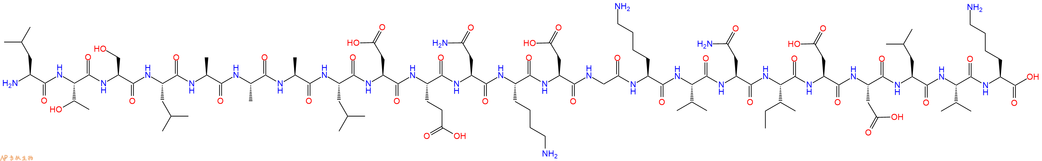 专肽生物产品H2N-Leu-Thr-Ser-Leu-Ala-Ala-Ala-Leu-Asp-Glu-Asn-Lys-Asp-Gly-Lys-Val-Asn-Ile-Asp-Asp-Leu-Val-Lys-OH