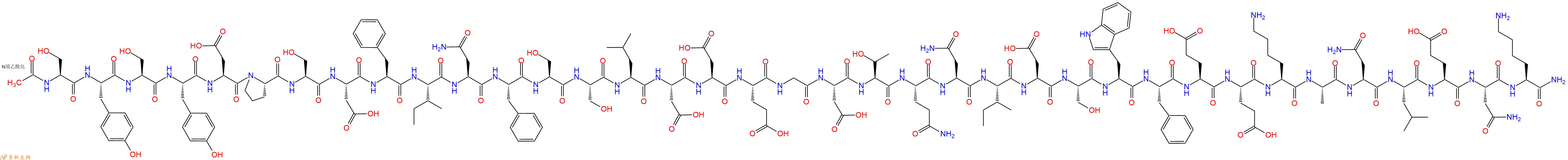 专肽生物产品Ac-Ser-Tyr-Ser-Tyr-Asp-Pro-Ser-Asp-Phe-Ile-Asn-Phe-Ser-Ser-Leu-Asp-Asp-Glu-Gly-Asp-Thr-Gln-Asn-Ile-Asp-Ser-Trp-Phe-Glu-Glu-Lys-Ala-Asn-Leu-Glu-Asn-Lys-CONH2
