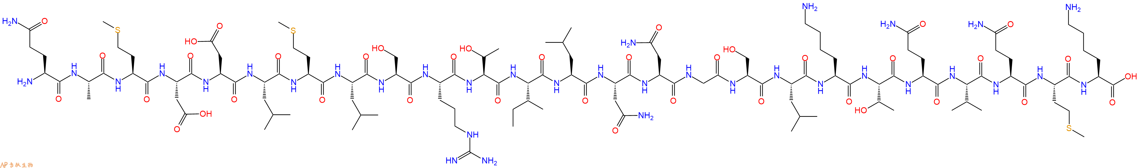 专肽生物产品H2N-Gln-Ala-Met-Asp-Asp-Leu-Met-Leu-Ser-Arg-Thr-Ile-Leu-Asn-Asn-Gly-Ser-Leu-Lys-Thr-Gln-Val-Gln-Met-Lys-OH