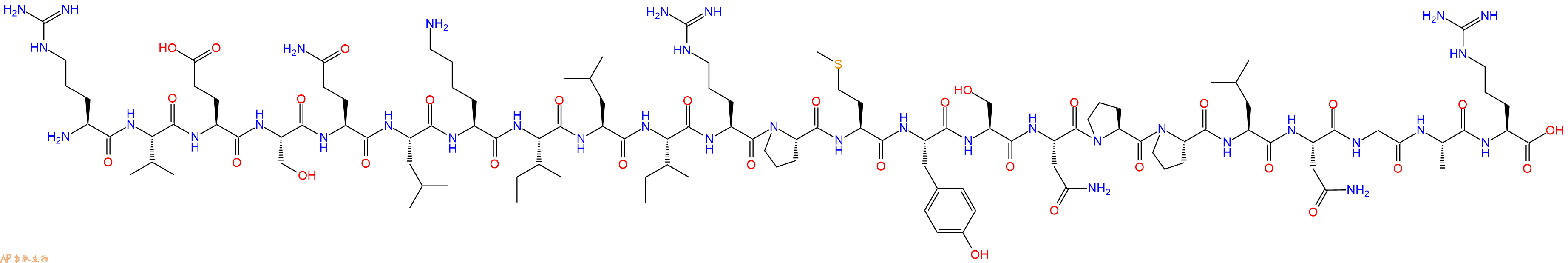 专肽生物产品H2N-Arg-Val-Glu-Ser-Gln-Leu-Lys-Ile-Leu-Ile-Arg-Pro-Met-Tyr-Ser-Asn-Pro-Pro-Leu-Asn-Gly-Ala-Arg-OH