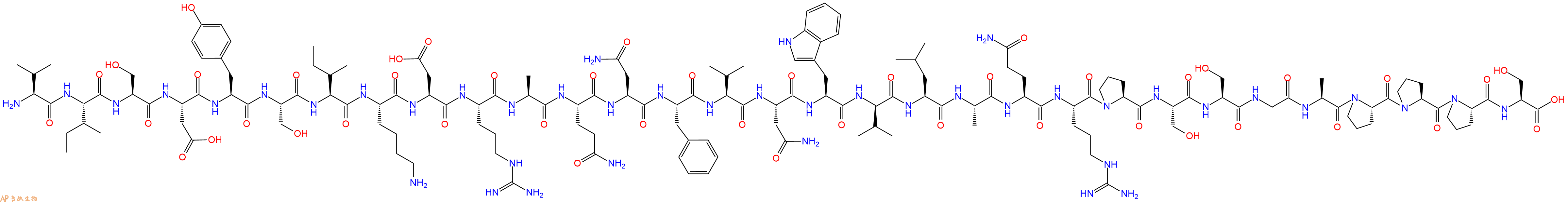 专肽生物产品H2N-Val-Ile-Ser-Asp-Tyr-Ser-Ile-Lys-Asp-Arg-Ala-Gln-Asn-Phe-Val-Asn-Trp-DVal-Leu-Ala-Gln-Arg-Pro-Ser-Ser-Gly-Ala-Pro-Pro-Pro-Ser-OH