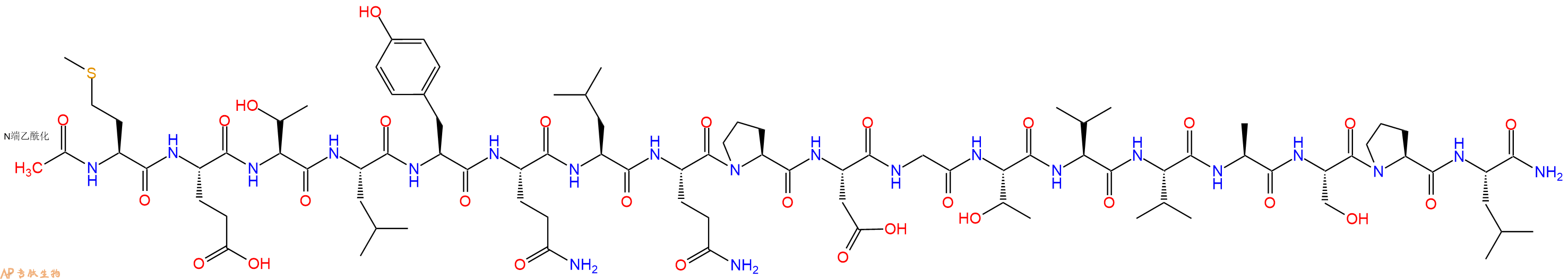 专肽生物产品Ac-Met-Glu-Thr-Leu-Tyr-Gln-Leu-Gln-Pro-Asp-Gly-Thr-Val-Val-Ala-Ser-Pro-Leu-CONH2