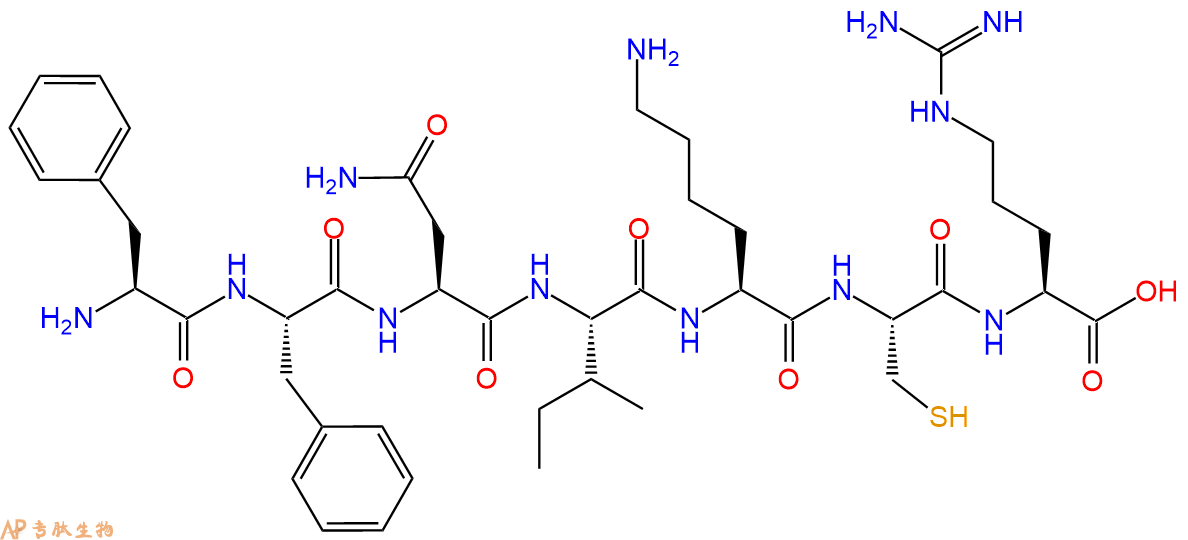 专肽生物产品H2N-Phe-Phe-Asn-Ile-Lys-Cys-Arg-OH
