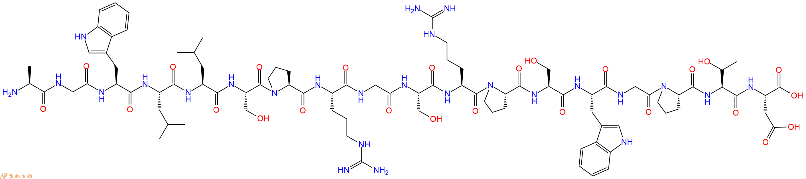 专肽生物产品H2N-Ala-Gly-Trp-Leu-Leu-Ser-Pro-Arg-Gly-Ser-Arg-Pro-Ser-Trp-Gly-Pro-Thr-Asp-OH