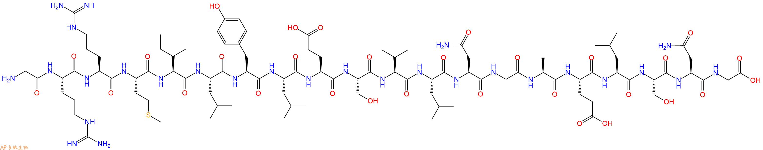 专肽生物产品H2N-Gly-Arg-Arg-Met-Ile-Leu-Tyr-Leu-Glu-Ser-Val-Leu-Asn-Gly-Ala-Glu-Leu-Ser-Asn-Gly-OH