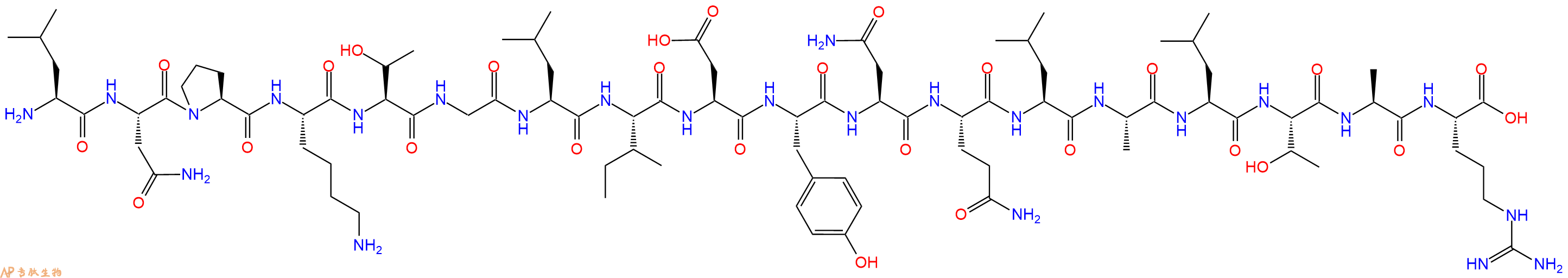 专肽生物产品H2N-Leu-Asn-Pro-Lys-Thr-Gly-Leu-Ile-Asp-Tyr-Asn-Gln-Leu-Ala-Leu-Thr-Ala-Arg-OH