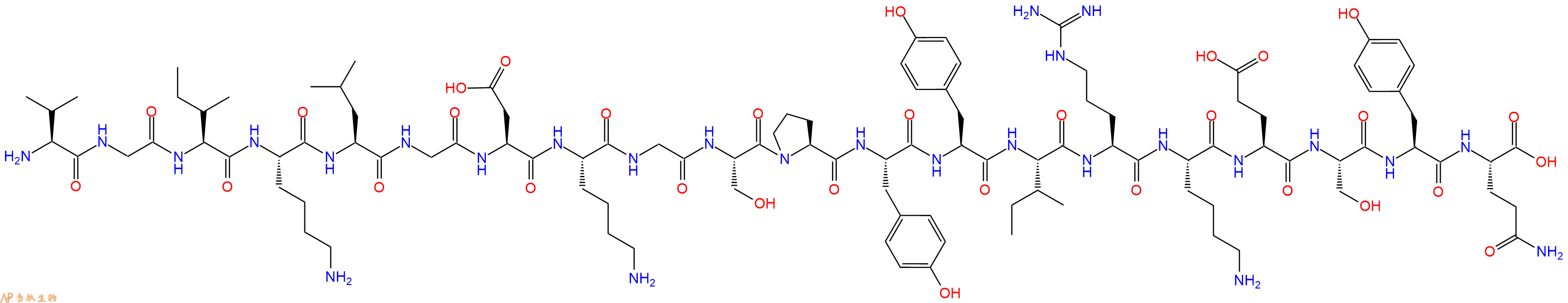 专肽生物产品H2N-Val-Gly-Ile-Lys-Leu-Gly-Asp-Lys-Gly-Ser-Pro-Tyr-Tyr-Ile-Arg-Lys-Glu-Ser-Tyr-Gln-OH
