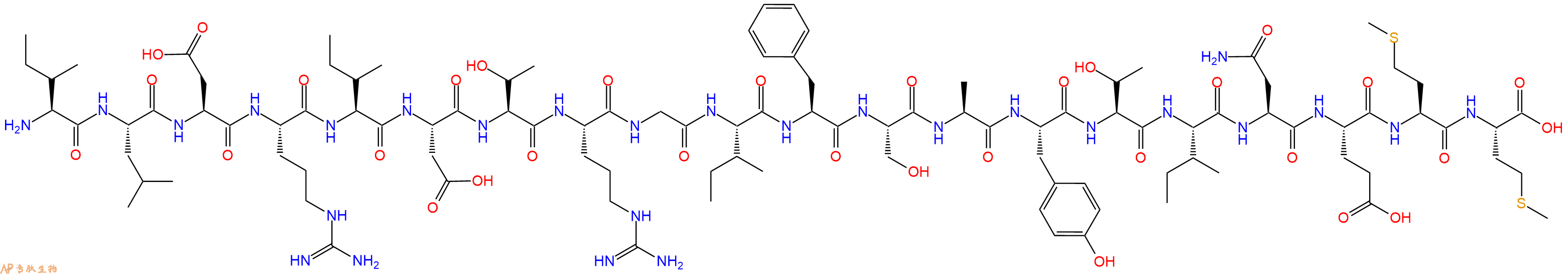 专肽生物产品H2N-Ile-Leu-Asp-Arg-Ile-Asp-Thr-Arg-Gly-Ile-Phe-Ser-Ala-Tyr-Thr-Ile-Asn-Glu-Met-Met-OH