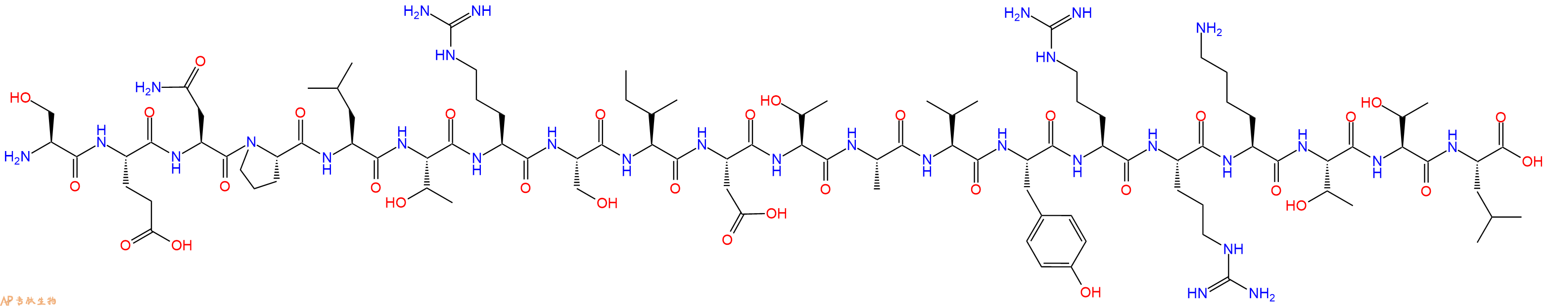专肽生物产品H2N-Ser-Glu-Asn-Pro-Leu-Thr-Arg-Ser-Ile-Asp-Thr-Ala-Val-Tyr-Arg-Arg-Lys-Thr-Thr-Leu-OH