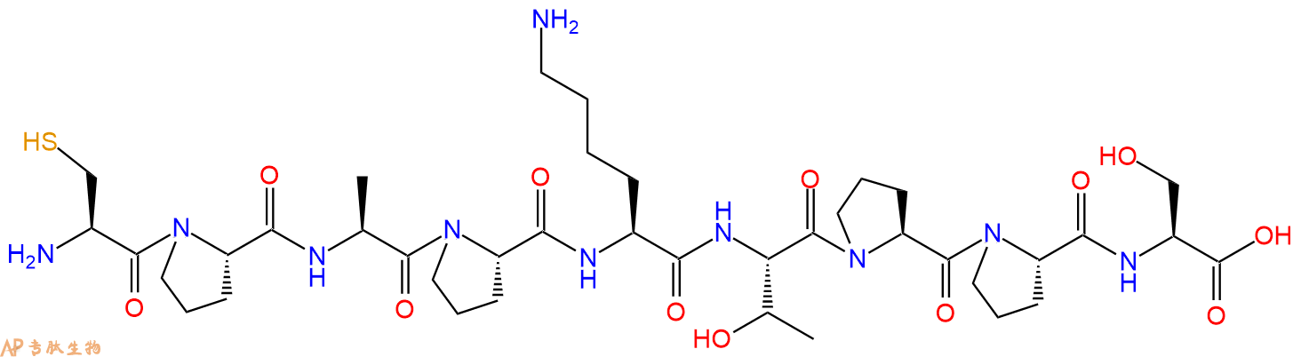 专肽生物产品H2N-Cys-Pro-Ala-Pro-Lys-Thr-Pro-Pro-Ser-OH