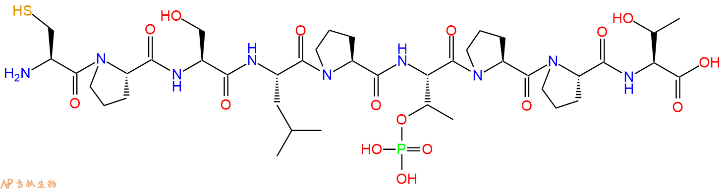 专肽生物产品H2N-Cys-Pro-Ser-Leu-Pro-pThr-Pro-Pro-Thr-OH