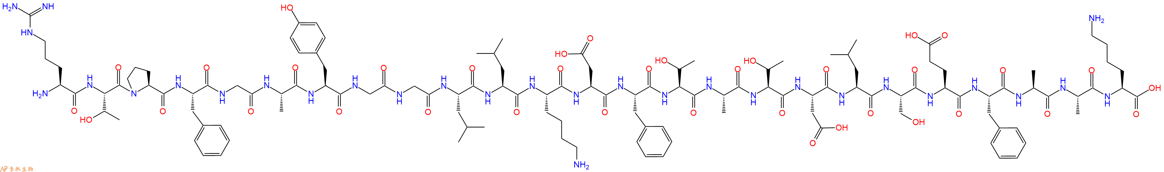 专肽生物产品H2N-Arg-Thr-Pro-Phe-Gly-Ala-Tyr-Gly-Gly-Leu-Leu-Lys-Asp-Phe-Thr-Ala-Thr-Asp-Leu-Ser-Glu-Phe-Ala-Ala-Lys-OH