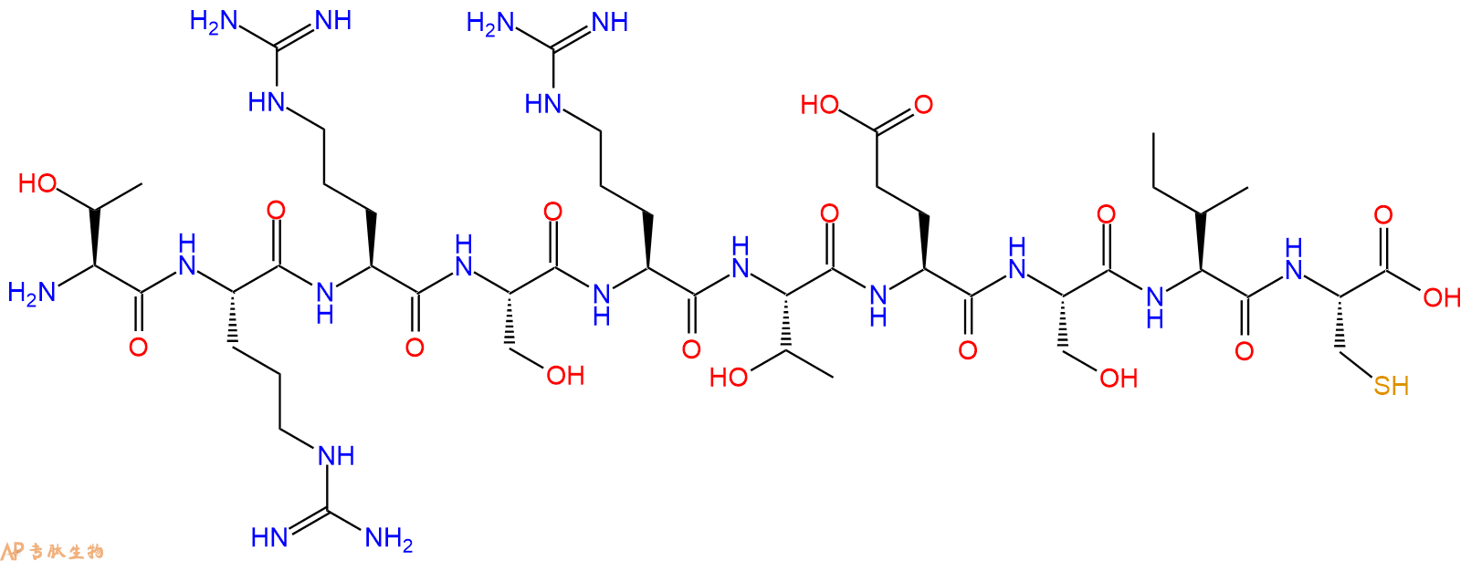 专肽生物产品H2N-Thr-Arg-Arg-Ser-Arg-Thr-Glu-Ser-Ile-Cys-OH