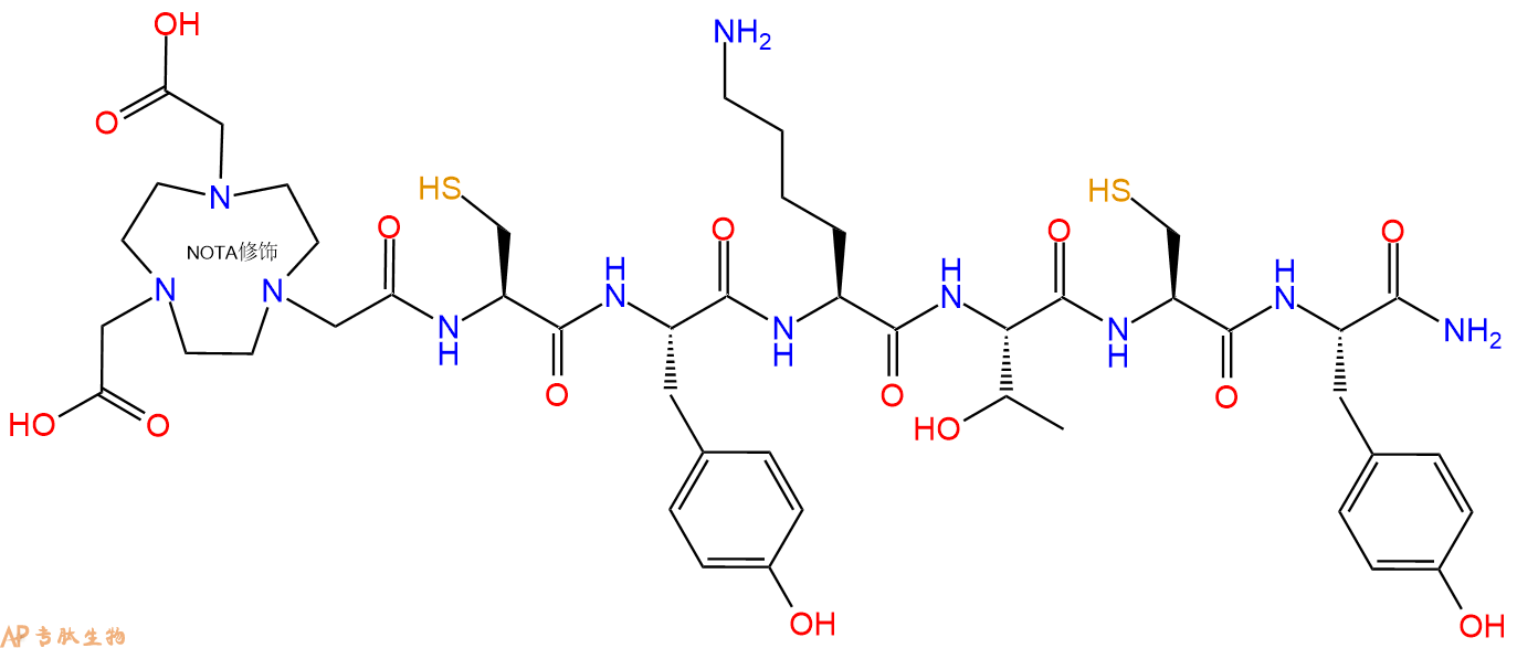 专肽生物产品NOTA-Cys-Tyr-Lys-Thr-Cys-Tyr-CONH2