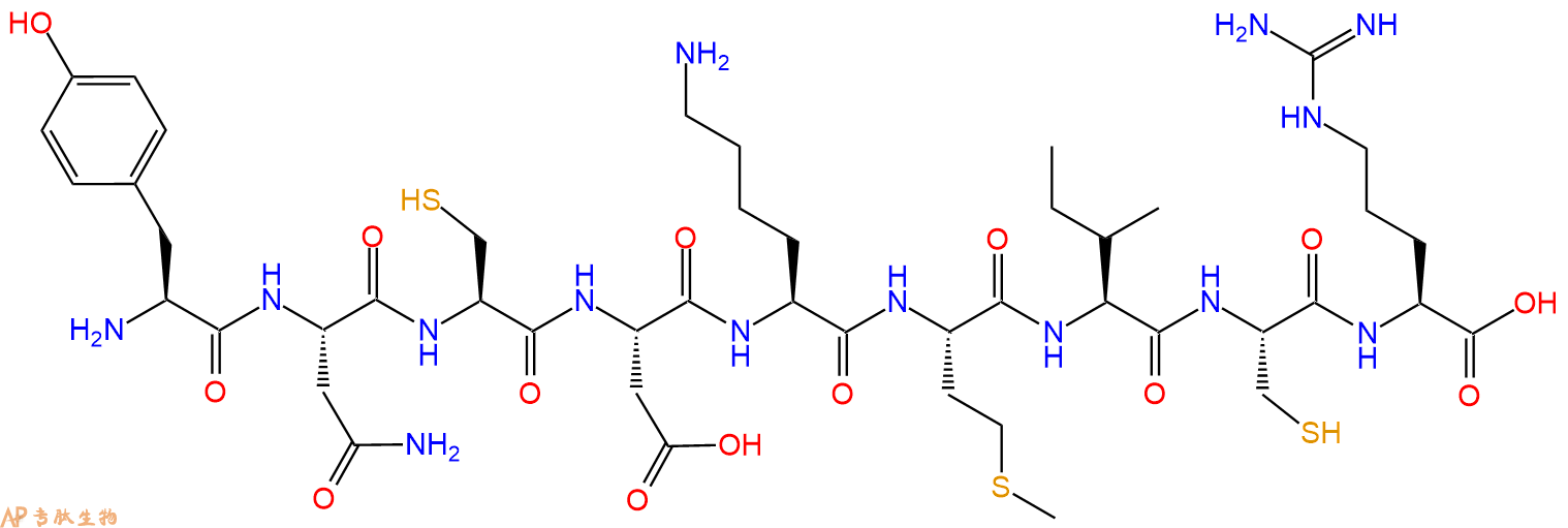 专肽生物产品H2N-Tyr-Asn-Cys-Asp-Lys-Met-Ile-Cys-Arg-OH