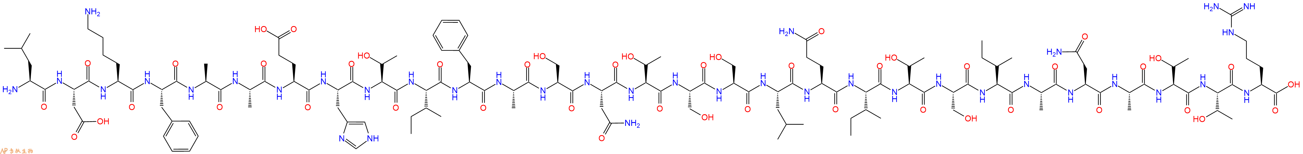 专肽生物产品H2N-Leu-Asp-Lys-Phe-Ala-Ala-Glu-His-Thr-Ile-Phe-Ala-Ser-Asn-Thr-Ser-Ser-Leu-Gln-Ile-Thr-Ser-Ile-Ala-Asn-Ala-Thr-Thr-Arg-OH