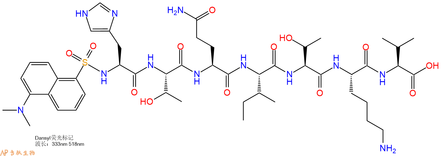 专肽生物产品Dansyl-His-Thr-Gln-Ile-Thr-Lys-Val-OH