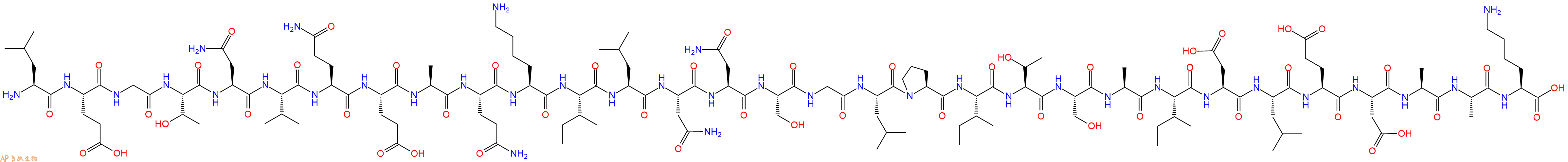 专肽生物产品H2N-Leu-Glu-Gly-Thr-Asn-Val-Gln-Glu-Ala-Gln-Lys-Ile-Leu-Asn-Asn-Ser-Gly-Leu-Pro-Ile-Thr-Ser-Ala-Ile-Asp-Leu-Glu-Asp-Ala-Ala-Lys-OH