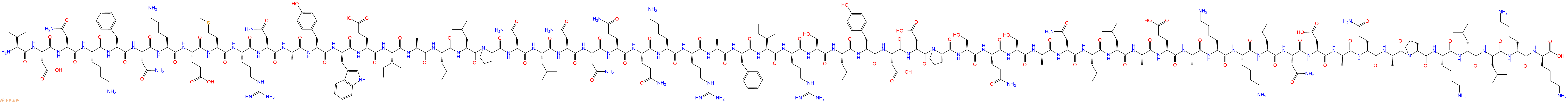 专肽生物产品H2N-Val-Asp-Asn-Lys-Phe-Asn-Lys-Glu-Met-Arg-Asn-Ala-Tyr-Trp-Glu-Ile-Ala-Leu-Leu-Pro-Asn-Leu-Asn-Asn-Gln-Gln-Lys-Arg-Ala-Phe-Ile-Arg-Ser-Leu-Tyr-Asp-Asp-Pro-Ser-Gln-Ser-Ala-Asn-Leu-Leu-Ala-Glu-Ala-Lys-Lys-Leu-Asn-Asp-Ala-Gln-Ala-Pro-Lys-DLeu-DLeu-DLys-DLys-