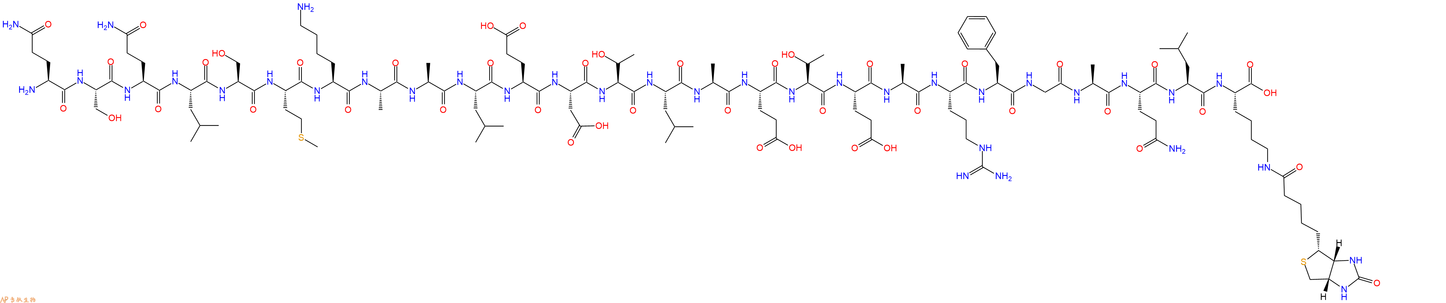 专肽生物产品H2N-Gln-Ser-Gln-Leu-Ser-Met-Lys-Ala-Ala-Leu-Glu-Asp-Thr-Leu-Ala-Glu-Thr-Glu-Ala-Arg-Phe-Gly-Ala-Gln-Leu-Lys(Biotin)-OH