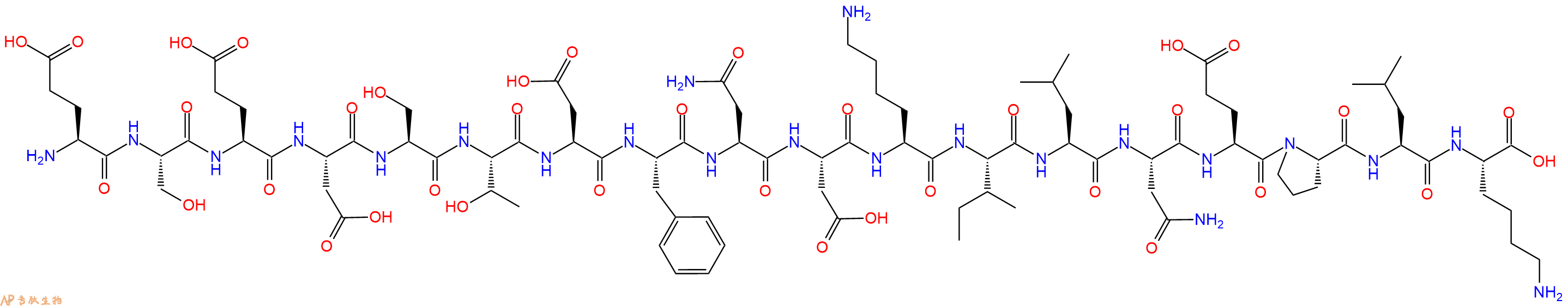 专肽生物产品H2N-Glu-Ser-Glu-Asp-Ser-Thr-Asp-Phe-Asn-Asp-Lys-Ile-Leu-Asn-Glu-Pro-Leu-Lys-OH