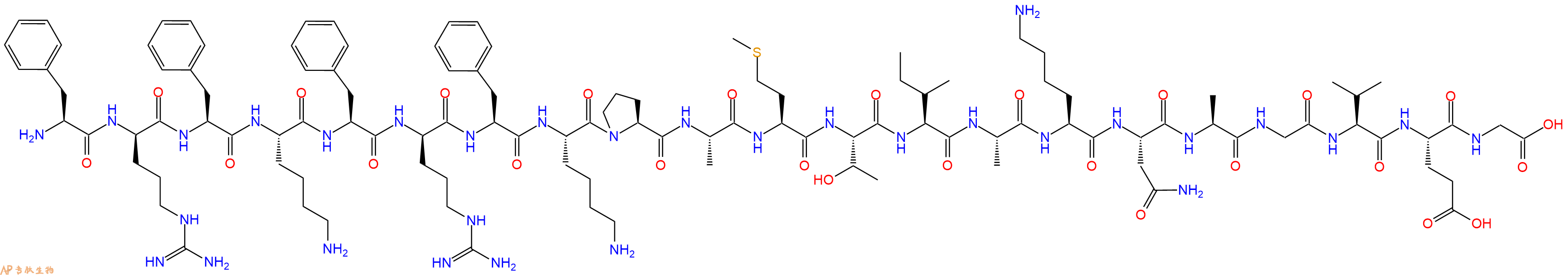 专肽生物产品H2N-Phe-DArg-Phe-Lys-Phe-DArg-Phe-Lys-Pro-Ala-Met-Thr-Ile-Ala-Lys-Asn-Ala-Gly-Val-Glu-Gly-OH
