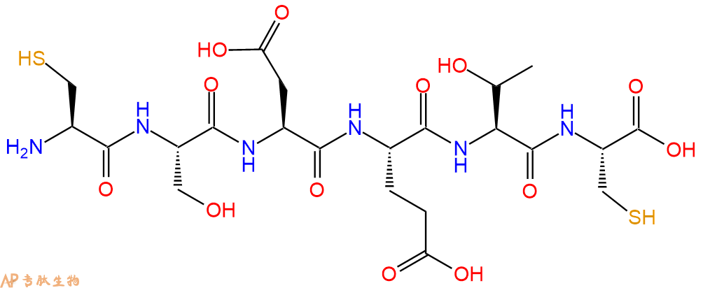 专肽生物产品H2N-Cys-Ser-Asp-Glu-Thr-Cys-OH