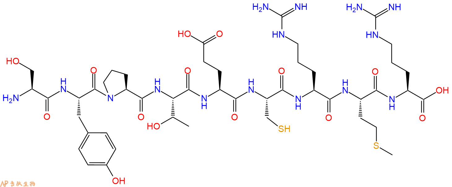 专肽生物产品H2N-Ser-Tyr-Pro-Thr-Glu-Cys-Arg-Met-Arg-OH