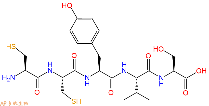 专肽生物产品H2N-Cys-Cys-Tyr-Val-Ser-OH